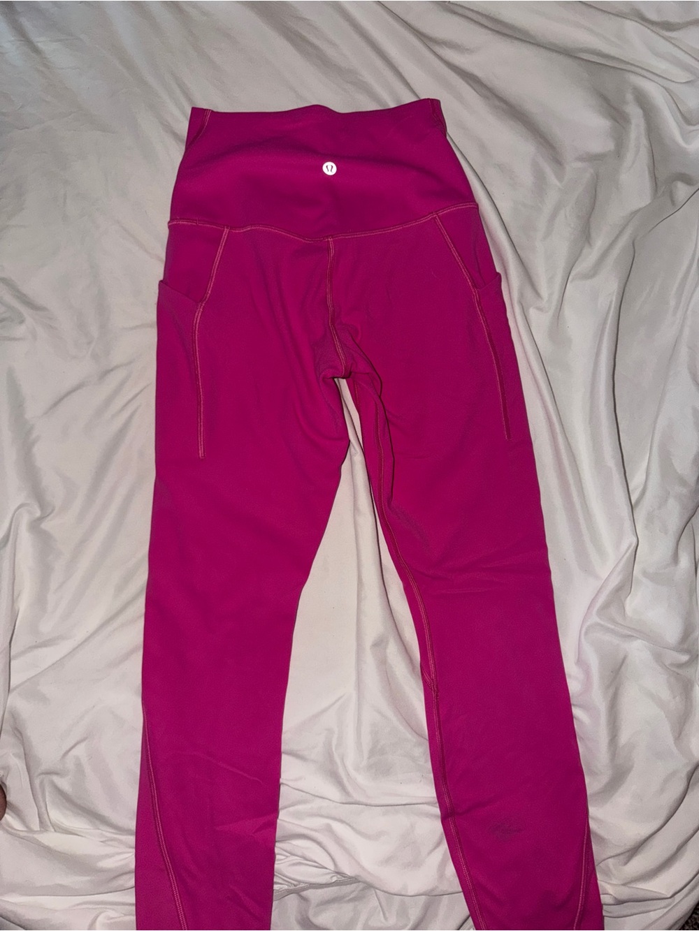 Lululemon high rise active pocket leggings vibrant HOT PINK Size 4 No Pilling!!